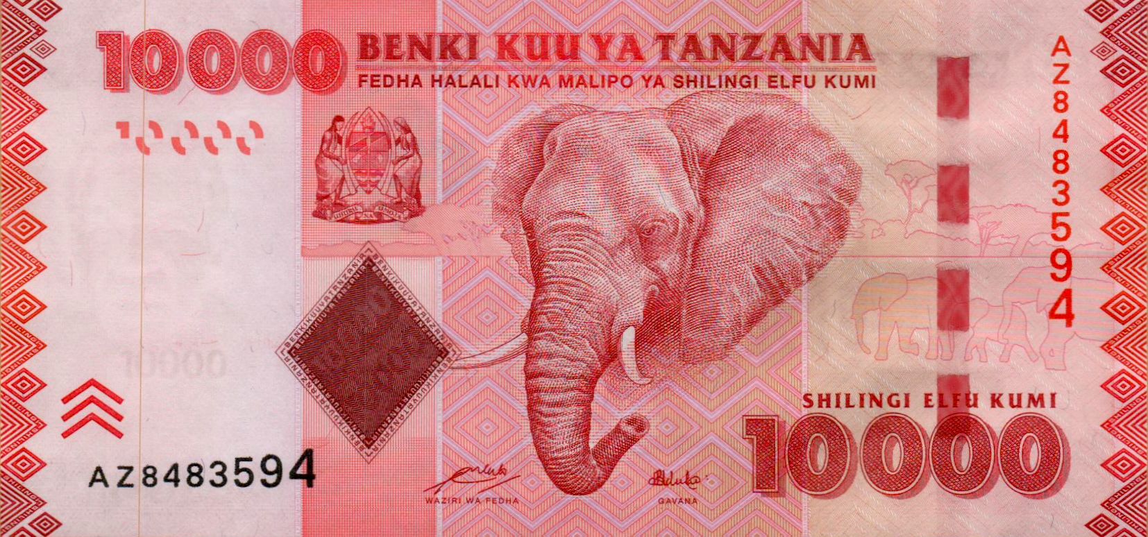 Tanzania 10000 2010 UNC P-44/a